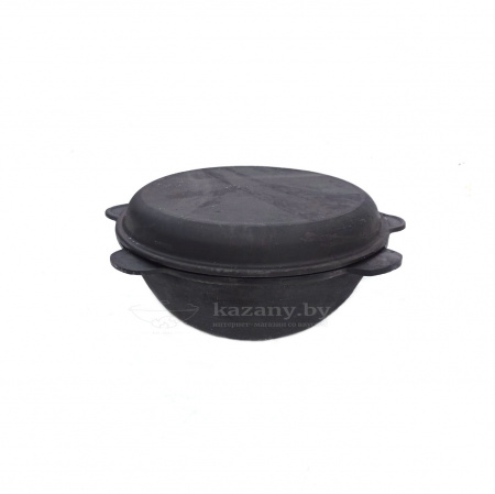 Казан узбекский чугунный 10л круглое дно с крышкой-сковородой